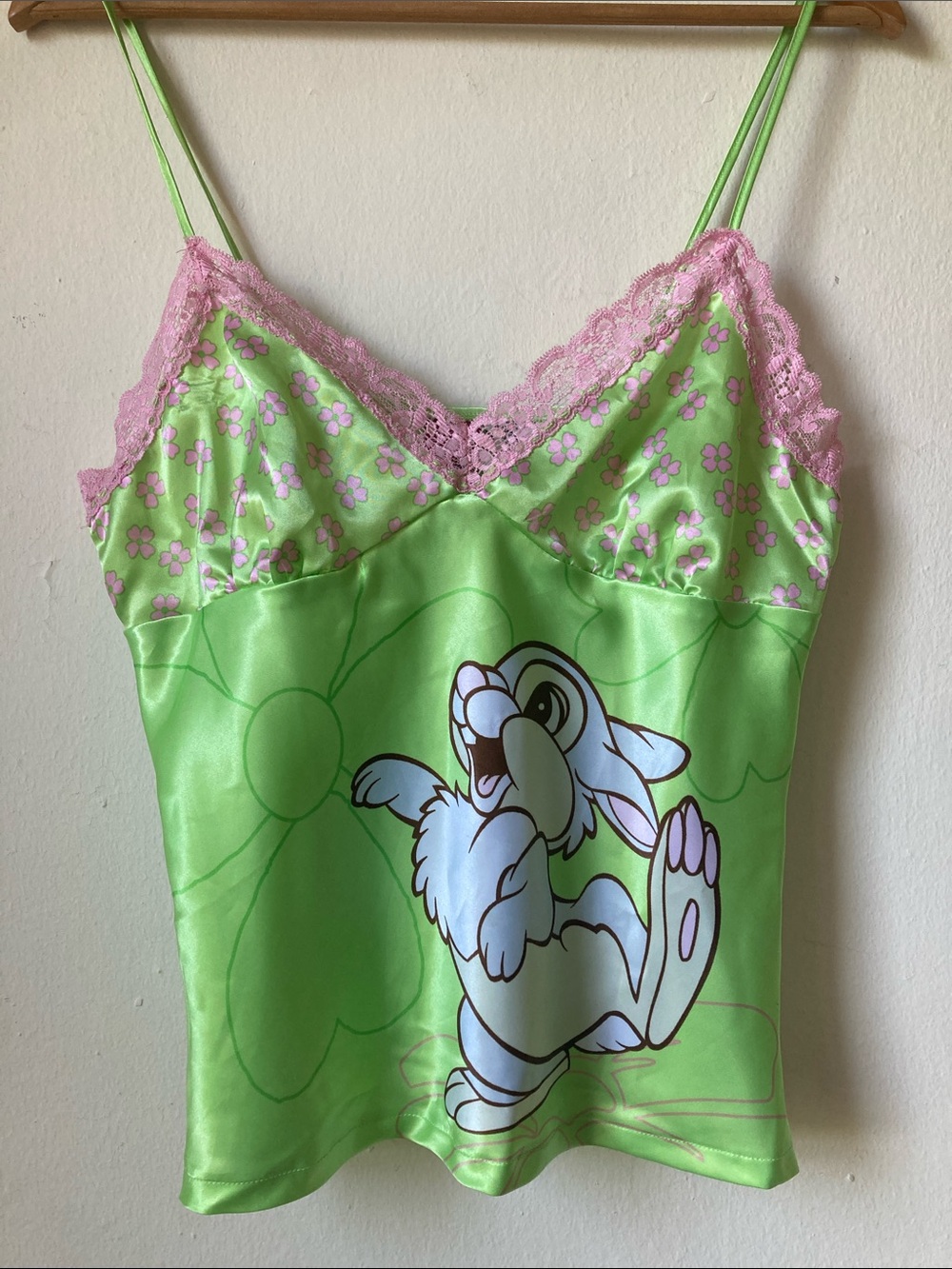 Vintage Disney Thumper Satin Lace Camisole Top Sz S - Picture 9 of 16